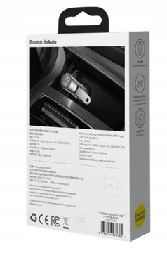 FM-передатчик BASEUS Bluetooth Зарядное устройство QC3.0 18 Вт