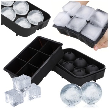 FOREMKI DO LODU forma do kostek lodu silikonowe kule do drinków 2w1