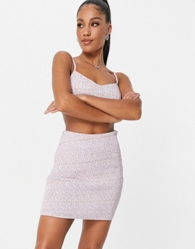 MISSGUIDED TEKSTUROWANA SPÓDNICA KWIATY (42)