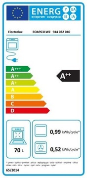 ELECTROLUX EOA9S31WZ 70л Духовка с паровым грилем