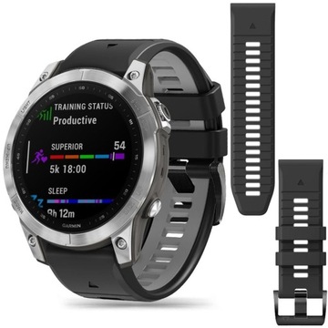 Pasek QuickFit CZARNY Czerwony do Garmin Fenix 7