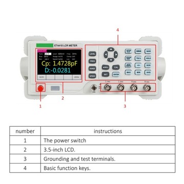 Cyfrowy miernik LCR stołowy 100Hz-100KHz