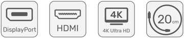 Адаптер UNITEK Mini DisplayPort-HDMI 4K