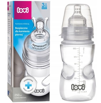 LOVI butelka MEDICAL+ 250 ml + smoczek 3m+