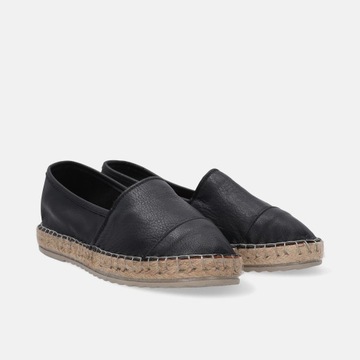 Damskie buty VENEZIA. Czarne skórzane espadryle rozm. 40