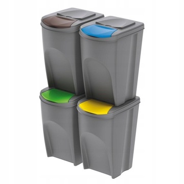 Набор корзин-контейнеров для сортировки мусора 4х35л