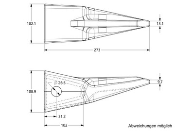 Зуб CAT J350 1U3352TL SC-C35V остроконечный SkanCraft