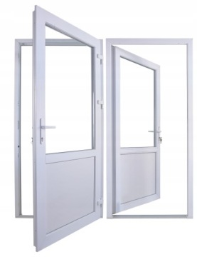 Внешние двери UPVC белые 110 x 210 магазин правый ON STOCK