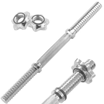 PLATINUM FITNESS GRYF GRYFIK GWINTOWANY HANTLA 40 CM 25 MM + ZACISKI