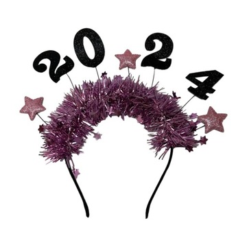 Šťastný nový rok 2024 Ozdobná čelenka Príslušenstvo do vlasov n