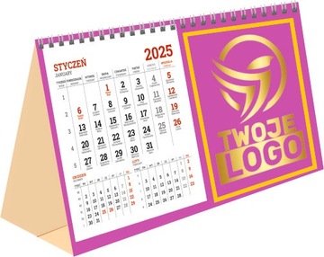 НАСТОЛЬНЫЙ КАЛЕНДАРЬ ПИРАМИДКА 2025 ЛОГО на столе с ПРИНТОМ - 50 шт.