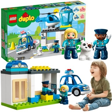 KLOCKI LEGO POSTERUNEK POLICJI KOMISARIAT HELIKOPTER PREZENT DLA 2,3 LATKA