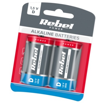 BATERIE ALKALICZNE REBEL LR20 2SZT/BL MOCNE