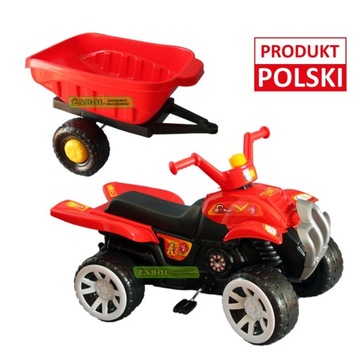 MEGA DUŻY Quad na pedały mix kolorów