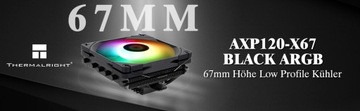 Кулер для процессора Thermalright AXP120-X67 черный ARGB Низкий профиль