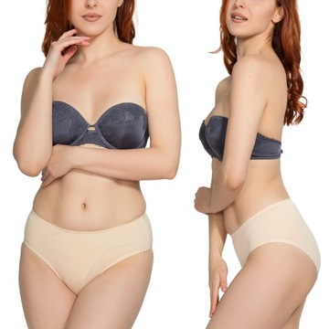 Хлопковые корректирующие трусики с высокой талией NETi MTX 06 Бежевый