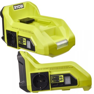 RYOBI АККУМУЛЯТОРНЫЙ ПРЕОБРАЗОВАТЕЛЬ 36 В 300 Вт НАПРЯЖЕНИЕ 2 USB-ПОРТА RY36BI300A-0