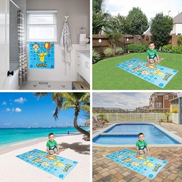 Dziecięcy super miękki bawełniany ręcznik plażowy, 58 x 28 cali, Pokemon