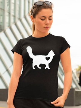 Tshirt damski bluzka Tureckim Vanem Kotem Serce Turkish Van XXL