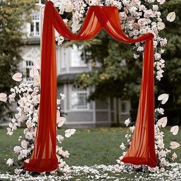 Wedding Arch Drape Trendy Wedding Backdrop Curtain for Ceremony Red