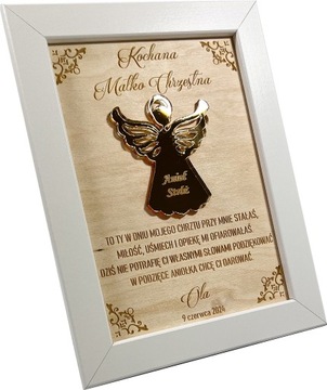 PODZIĘKOWANIE DLA OJCA CHRZESTNEGO CHRZEST PREZEZNT ZŁOTY ANIOŁEK