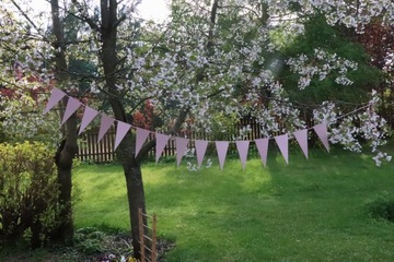 Бумажная гирлянда, розовая - детский праздник, день рождения