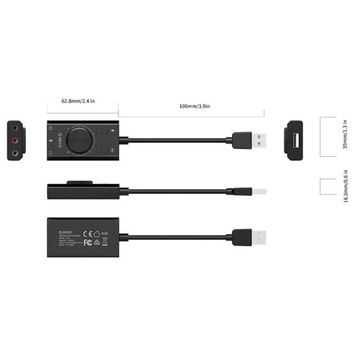 ЗВУКОВАЯ КАРТА USB РАЗЪЕМ ДЛЯ МИКРОФОНА НАУШНИКИ