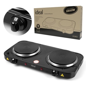 ЭЛЕКТРИЧЕСКАЯ ПЛИТА С ДВУМЯ КОНФОРМАМИ, ПОРТАТИВНАЯ МОЩНОСТЬ HOT HOT 2600 Вт