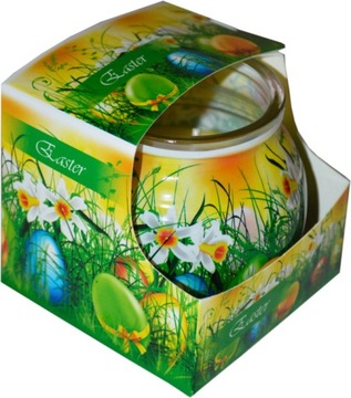 ŚWIECZKA ŚWIECA ZAPACHOWA W SZKLE WIELKANOC