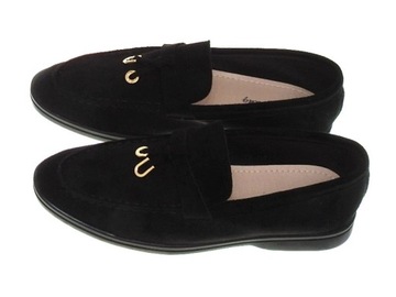 DAMSKIE ZAMSZOWE MOKASYNY M688 Black r.40