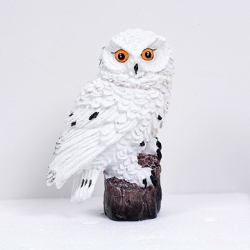 LAMPA SOWA SOLARNA LED WBIJANA OZDOBNA BIAŁA
