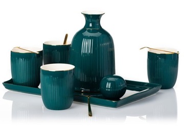 Ceramiczna karafka dzbanek na wodę szklanki taca