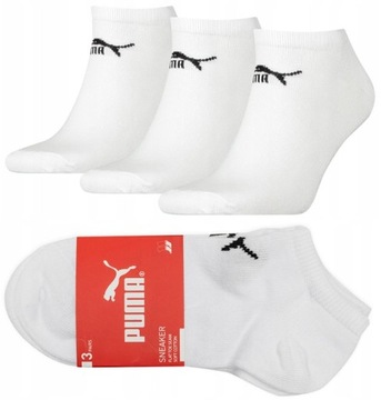 PUMA SKARPETY STOPKI 3 PARY BIAŁE 43-46