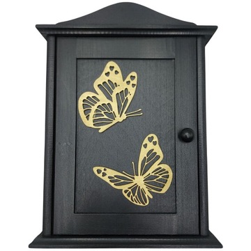 Шкаф для ключей, черная деревянная маленькая шкатулка для ключей, шкатулка для ключей