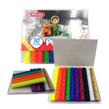 PLASTELINA SZKOLNA BROKATOWA HERLITZ 9,5cm 10szt