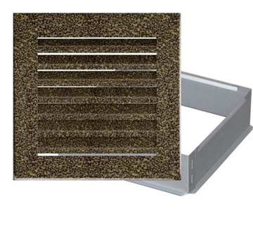 KRATKA KOMINKOWA +KIESZEŃ FRESH 17x17 CZARNO-ZŁOTA
