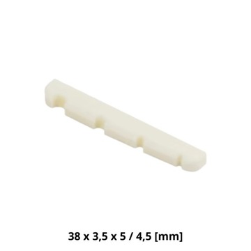 Siodełko - prożek górny gitary basowej 4 strunowej - 38 x 3,5 x 5 / 4,5