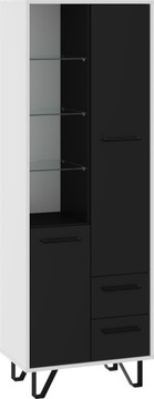 meble BIP 10 regał 2D2S biały / czarny połysk