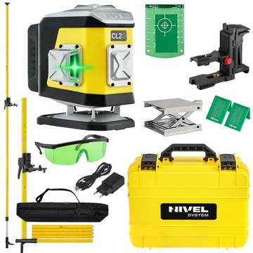 LASER KRZYŻOWY ZIELONY NIVEL SYSTEM CL2G + TYCZKA