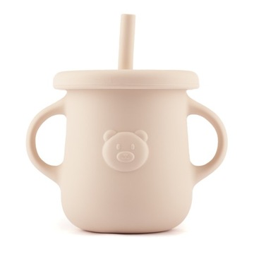 SILIKONOWY KUBEK ze SŁOMKĄ i UCHWYTAMI Dla Dzieci 250ml Retter Mjölk