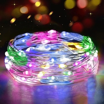 СВЕТОДИОДНЫЕ РОЖДЕСТВЕНСКИЕ гирлянды-ЦЕПОЧКА РОЖДЕСТВЕНСКАЯ ЕЛКА USB 100LED 10м RGB