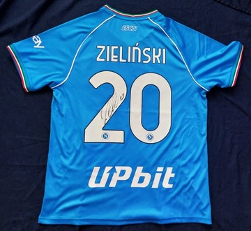 ПЕТР ЗЕЛИНСКИЙ Футболка Наполи с автографом ЕВРО-2024 Польша СЕРТИФИКАТ