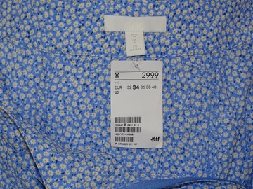 Spódnica letnia zwiewna H&M 34 z USA r. 2 NOWA