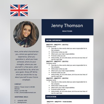 Edytowalny Szablon CV w MS Word ENG 4/22/CV