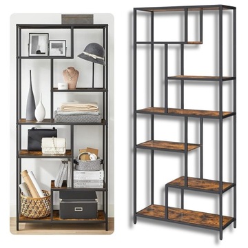 WYSOKI REGAŁ NA KSIĄŻKI KWIATY RUSTYKALNY METALOWY LOFT INDUSTRIALNY 180CM