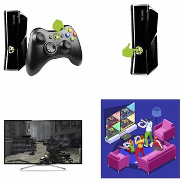 Беспроводной контроллер PAD для XBOX 360 и SLIM/PS3/PC WINDOWS XP/7/8/10 ЧЕРНЫЙ