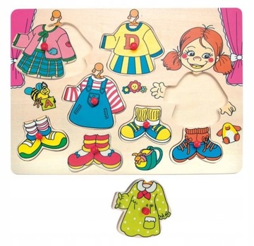 UKŁADANKA Z UCHWYTAMI PUZZLE UBIERANKA STROJE