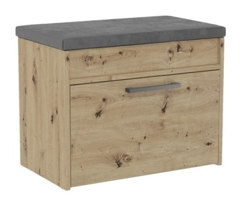 SZAFKA NA BUTY Z SIEDZISKIEM REGAŁ NA OBUWIE KOMODA MEBLE DĄB ARTISAN 60 cm