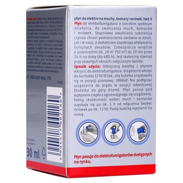 Жидкость от комаров, моли, муравьев, мух Bros 0,25 кг 30 мл