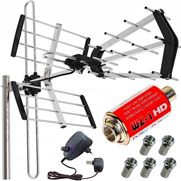 MOCNA ANTENA Kierunkowa DVB-T2 MUX8 FiltrLTE 180km